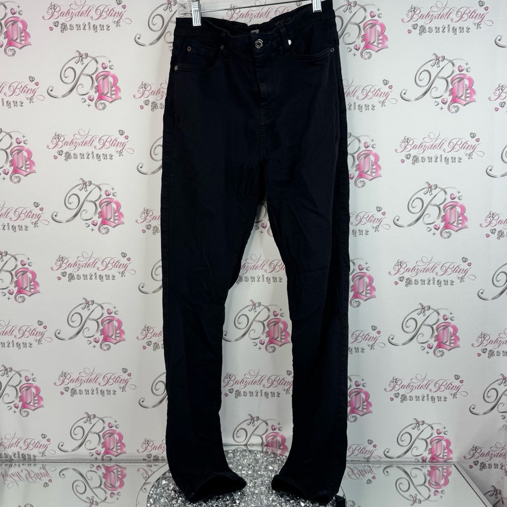 7 For All Mankind the high waist skinny Black Jeans stretch pockets black wash